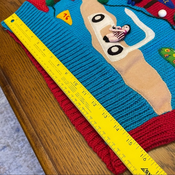 Andina hand made vintage 3D golf unique sweater - Picture 12 of 16